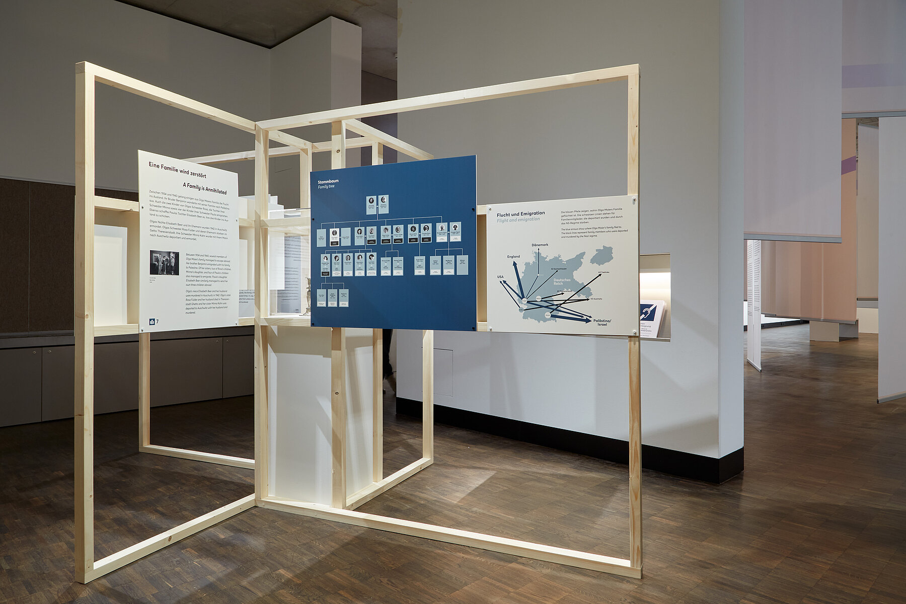Ausstellungsansicht "Tante Olgas Silberleuchter. Eine Münchner Familiengeschichte", Foto Eva Jünger / Jüdisches Museum München 