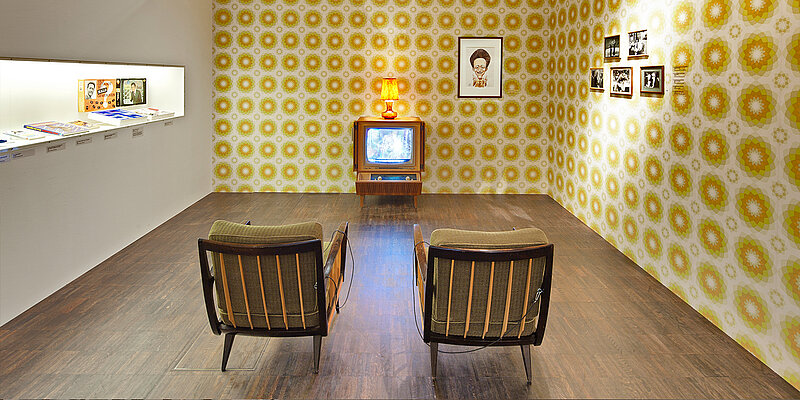 Blick in die Ausstellung »Das war spitze! Jüdisches in der deutschen Fernsehunterhaltung« © Franz Kimmel