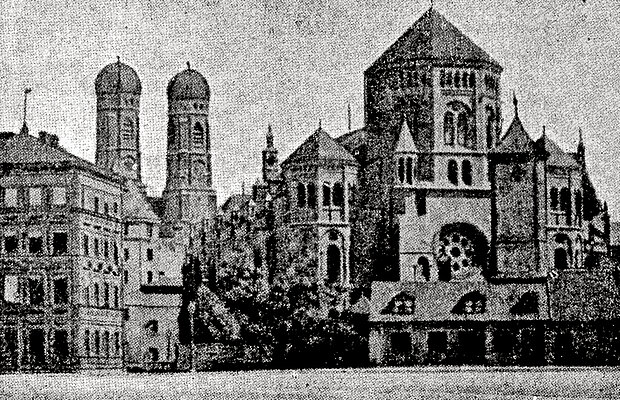 Lenbachplatz mit Künstlerhaus und Synagoge 1938