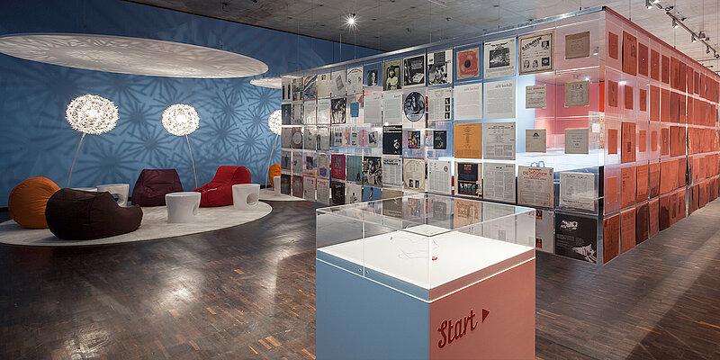 Blick in die Ausstellung »Jukebox. Jewkbox! Ein jüdisches Jahrhundert auf Schellack und Vinyl« © Franz Kimmel
